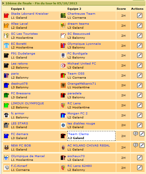 Tirage 16e de finale