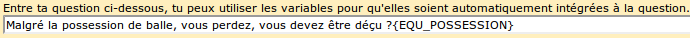 Variable ajoutée à la fin de la question
