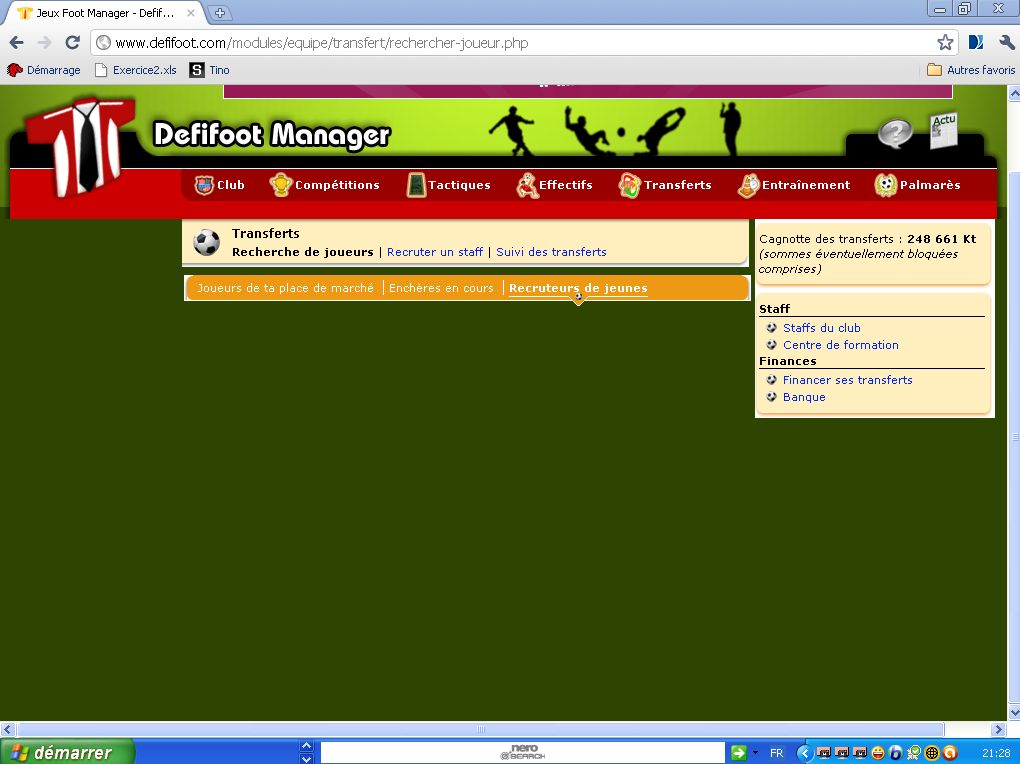 Voici ma "page des transferts"